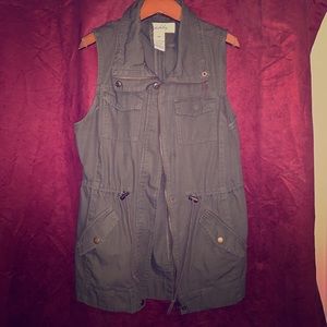 Olive Sleeveless Jacket